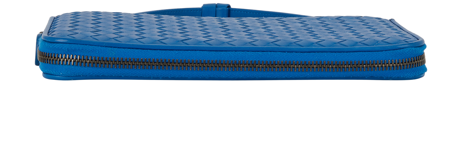 Intrecciato Wallet On Strap, &pound;495, Handbags, Blue, Leather, Top view